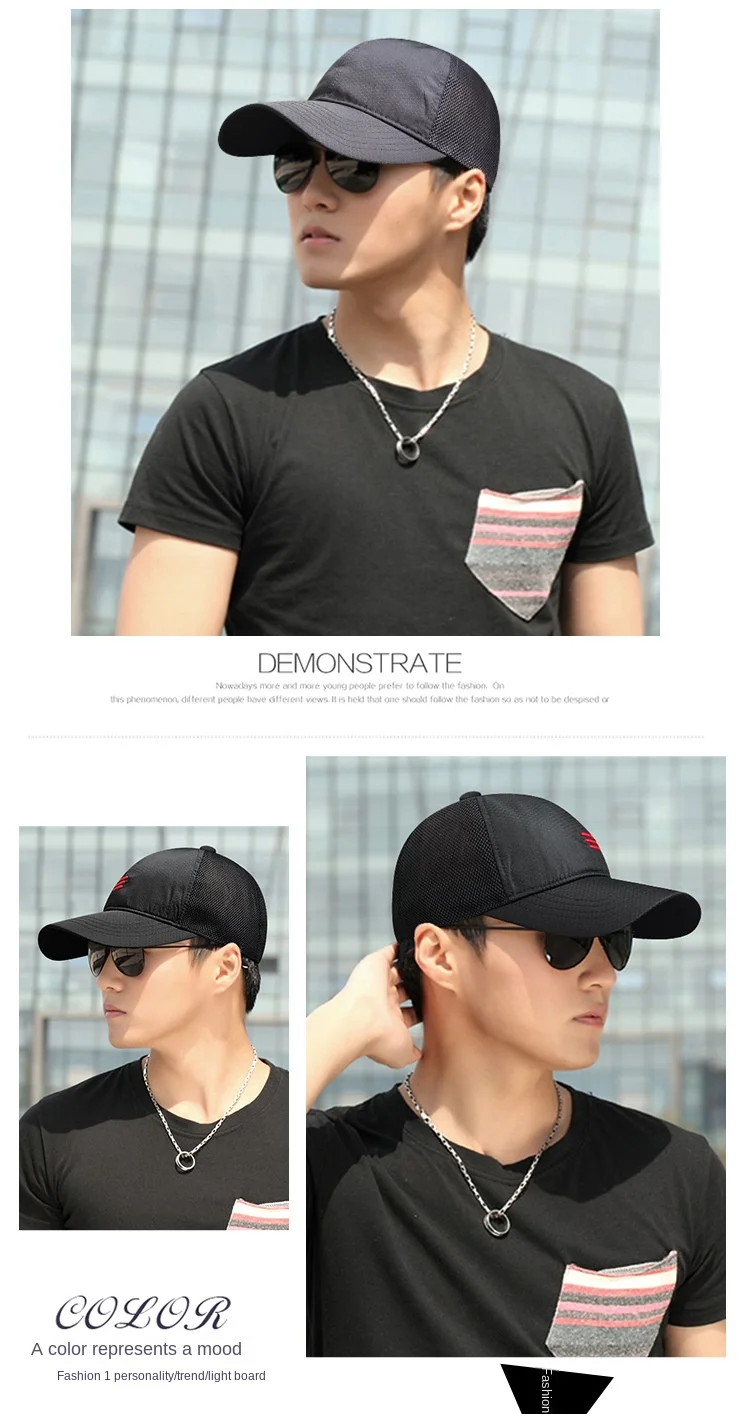 Großen Kopf Mann Plus Größe Baseball Kappe Männer Sommer Dünnen Stoff Mesh Sonnenhut Männliche Snapback Hüte M 55-60cm L 60-65cm gorras hombre – Detail 9