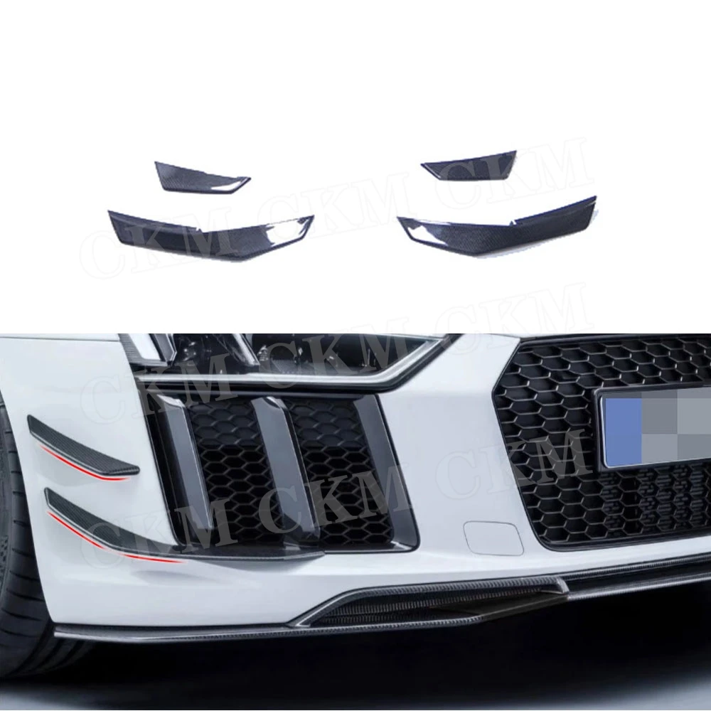 Carbon Fiber Car Side Fender Canards Spoiler Splitters Trims Body Kits Accessories FRP for Audi R8 2017-2022