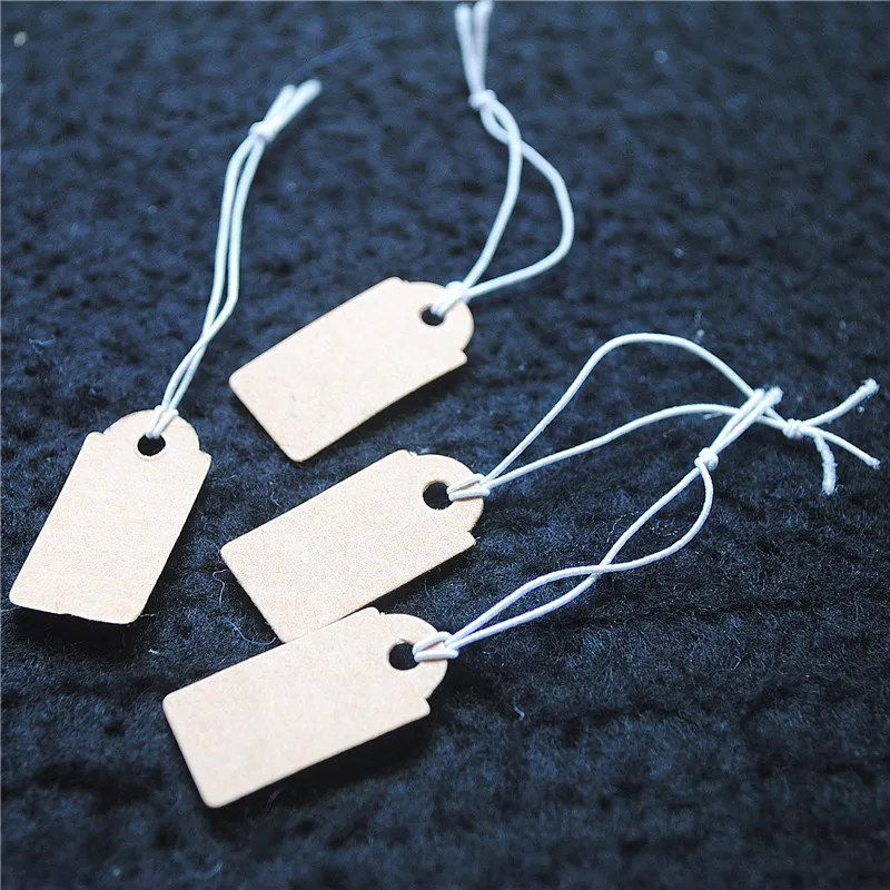 1000PCS Paper Price Tags Labels For Fashion Jewelry Beads Accessories Price Tags Size 26X13MM With Elastic