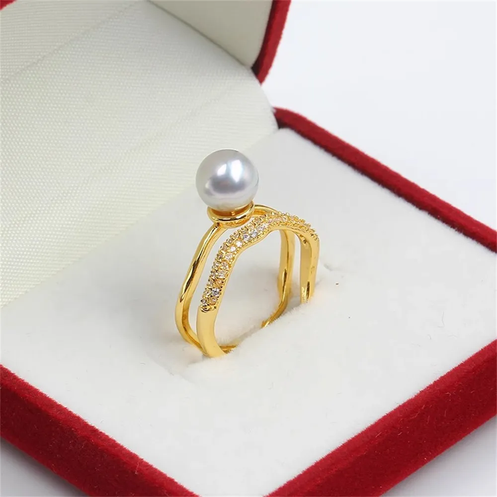

1PCS Pearl Ring Settings Round Thick Adjustable Ring Settings Cabochon Blank Base DIY Jewelry Making Findings