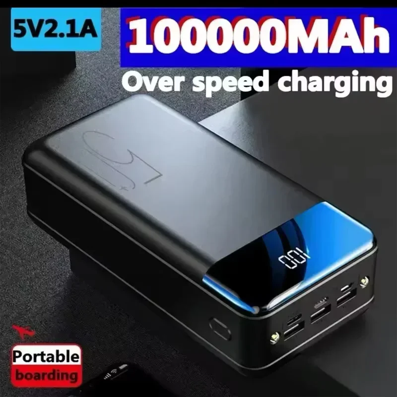 Super-capacity charging treasure 100,000 mA outdoor live mobile power supply is portable and suitable for all kinds.