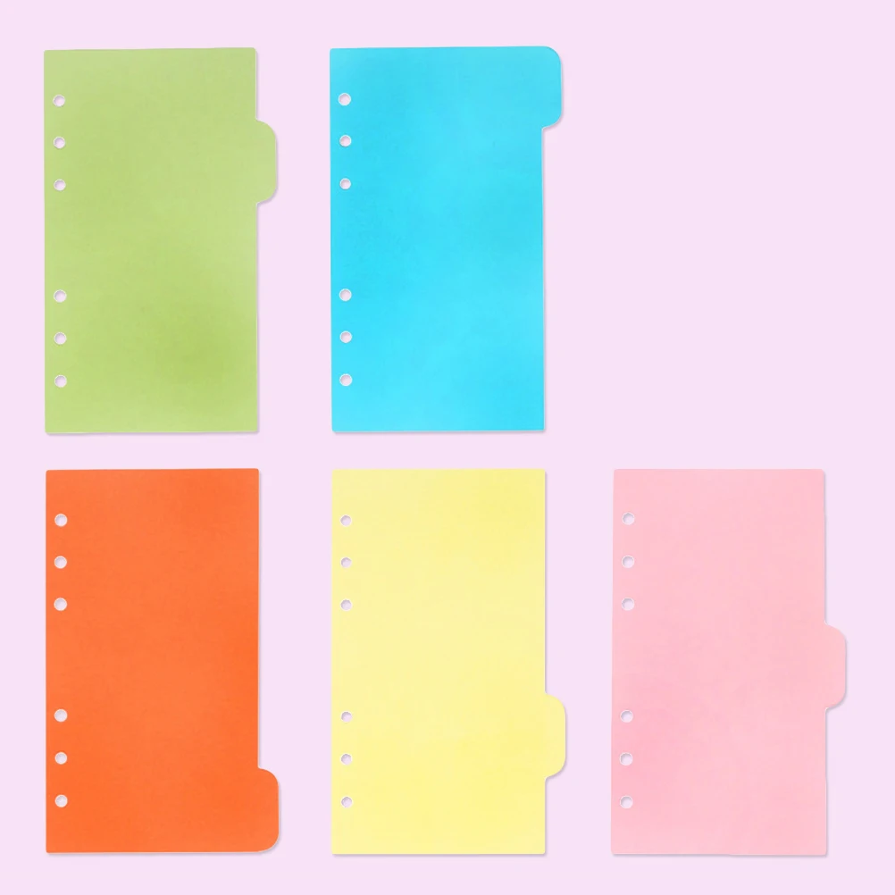 

25pcs A6 Colored Divider Refill Pages For Spiral Notebook Tab Index Cards Heavy Duty Notebook Divider Smooth Surface Travel