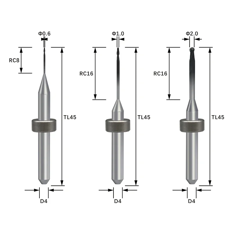 Brocas de fresagem para upcera x5 cad/cam zircônia cera pmma carboneto de tungstênio feito cortador cvd dc dlc shc revestimento fresas