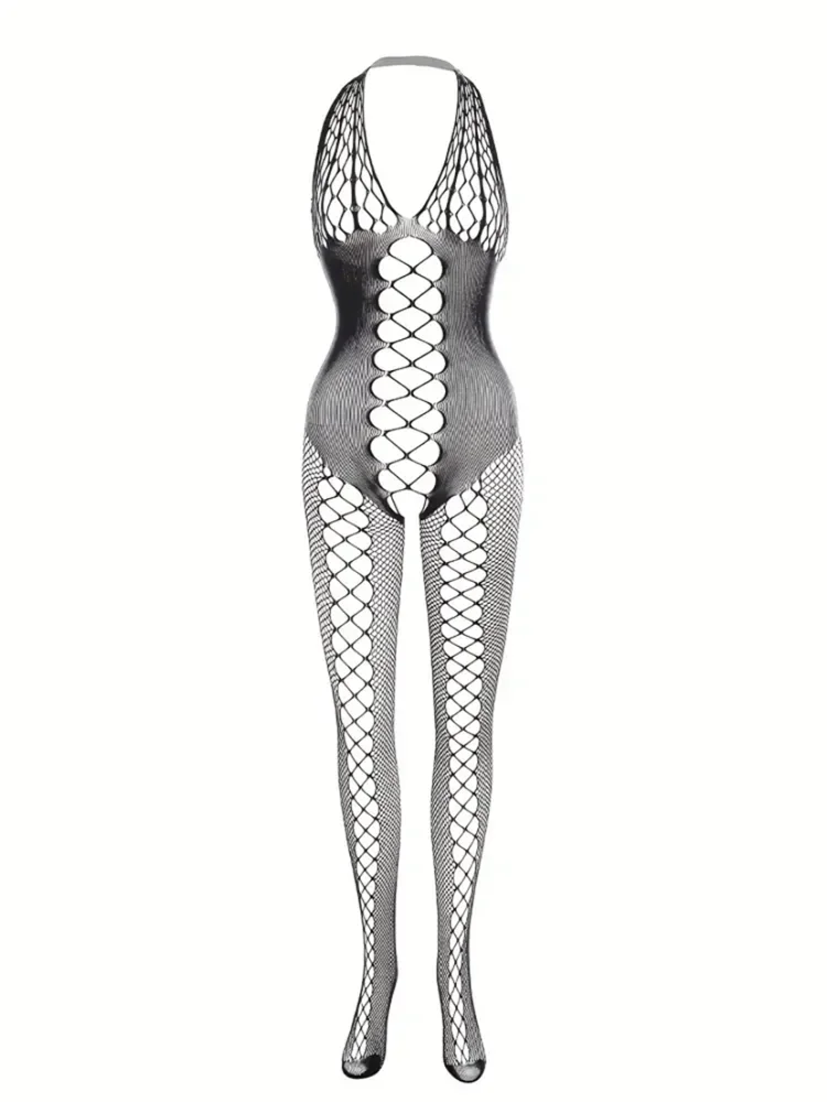 One Piece Crotchless Bodystocking For Sex Transparent Sexy Lingerie Sexiest Bodysuit Erotic Costumes Rose Full Body Stockings