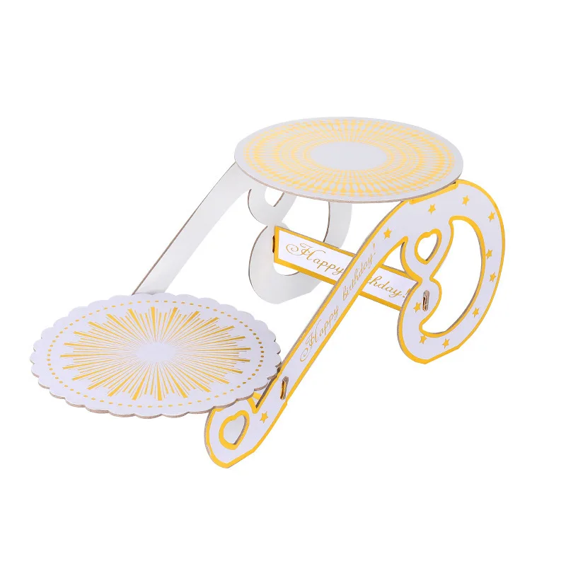 

Paper gilding carriage cake stand dessert dessert display birthday party scene decoration gold and silver cake stand wholesale