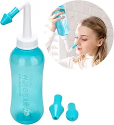 500ml Sinus Rinse Bottle Waterpulse Nasal Irrigation Sinuses Cleaning Nose Allergies for Adult Kid BPA Free Nasal Wash Bottles