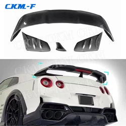 Carbon Fiber Rear Boot Spoiler Trunk Trim Wings for Nissan GTR R35 2008-2018 V Style Car Styling FRP Body Kits Accessories