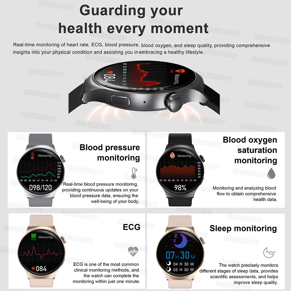 2023 New Business Smart Watch 4 Mate Men's Smartwatch Women Bluetooth Call Fitness Tracker Health ECG Wristwatch for Android IOS