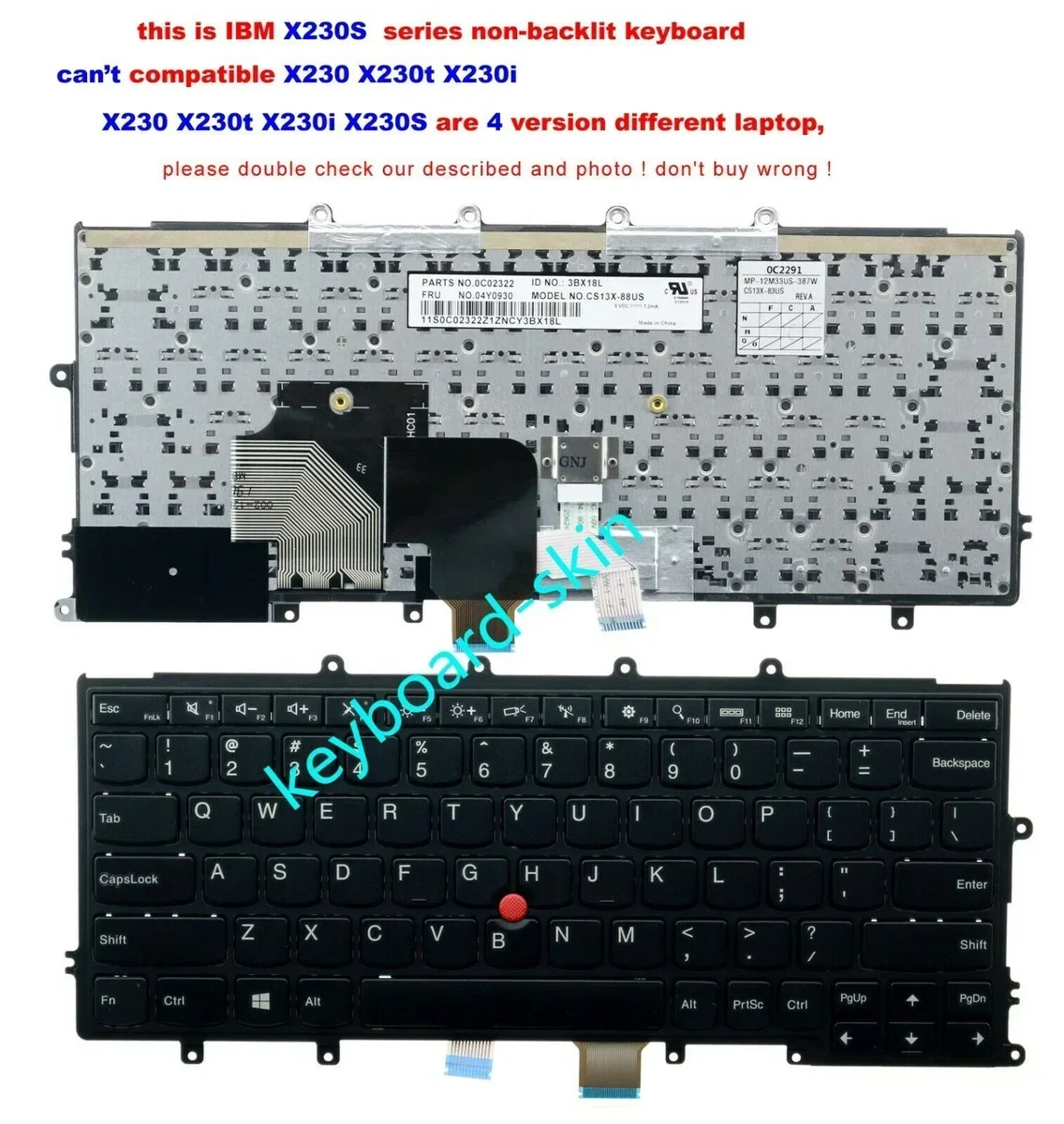 

New for lenovo IBM Thinkpad X230S laptop Keyboard--unfit x230 x230t x230i laptop