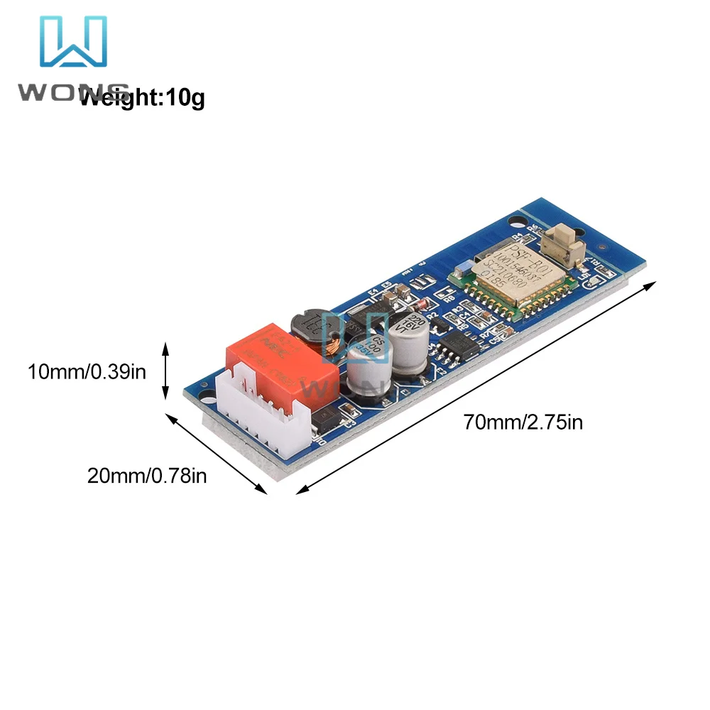 5V 12V 24V WiFi Mobile App Remote Control Access Control Switch Micro Connection Module with 6pin Flat Cable