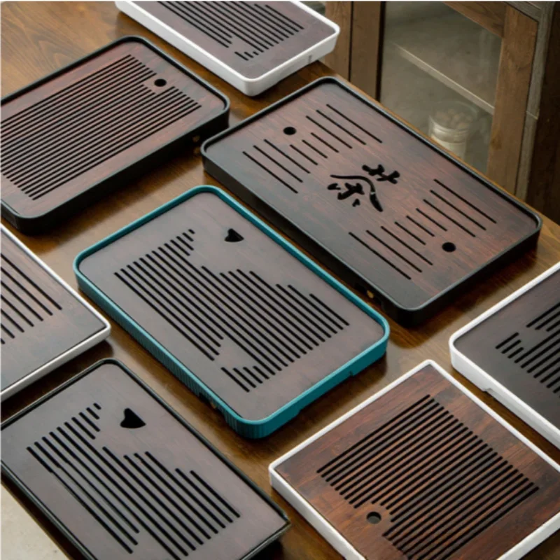 Solid Wood Tea Tray Drainage Water Storage Kung Fu Tea Set Drawer Tea Room Board Table Chinese Tea Room Ceremony Tool