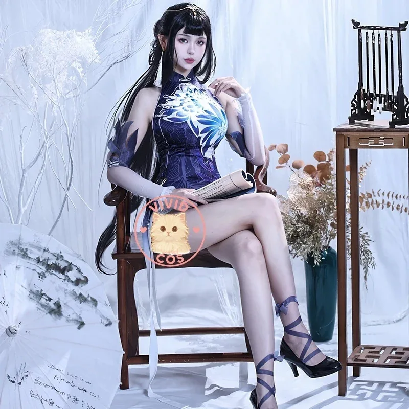 

Jogo Naraka: Bladepoint Cosplay Costume Yin Ziping Role Play Clothes New Sexy Purple Dress for Women Comic Con Party Ternoa;2,c'