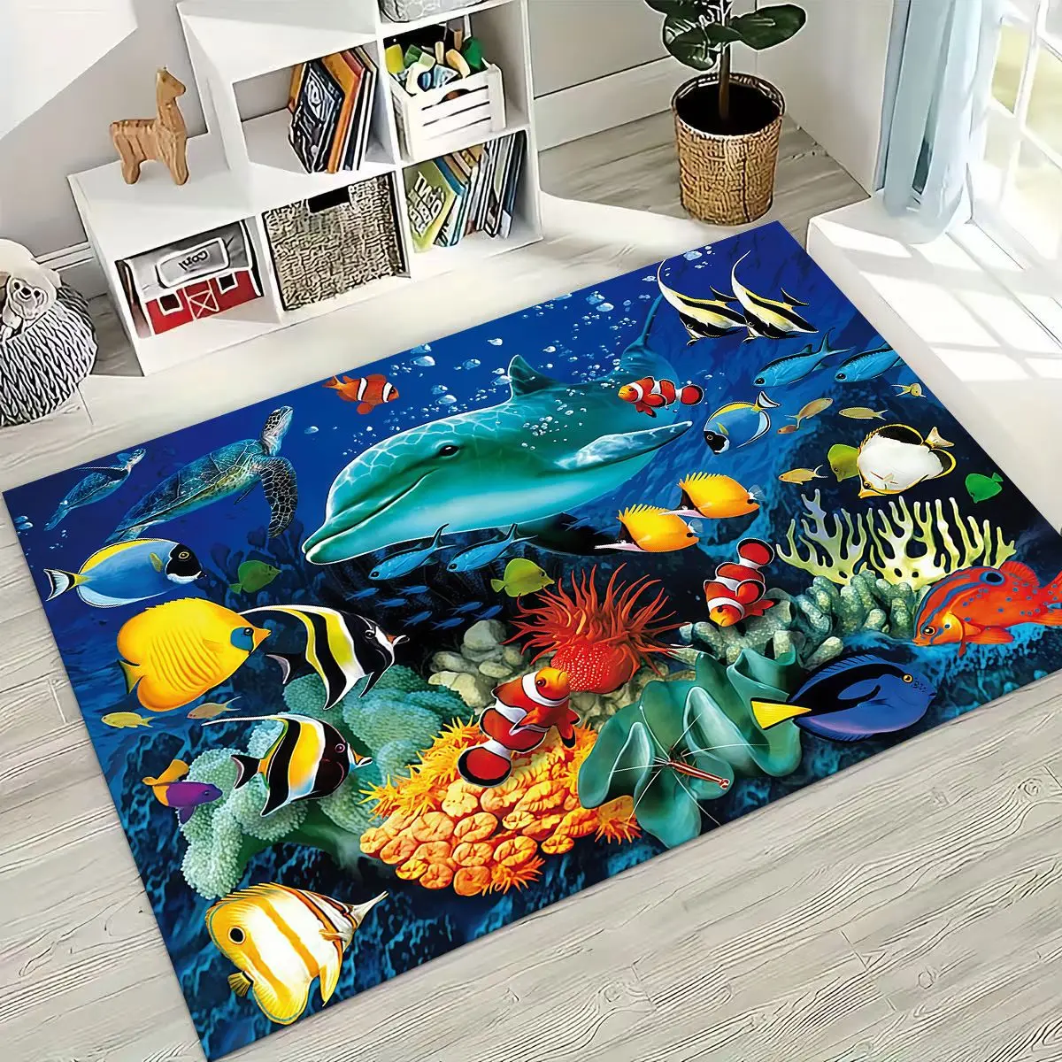 27-стильный коралловый ковер с подводным миром и черепахой морского дельфина для спальни, гостиной, дивана, домашнего декора, детский нескользящий напольный коврик