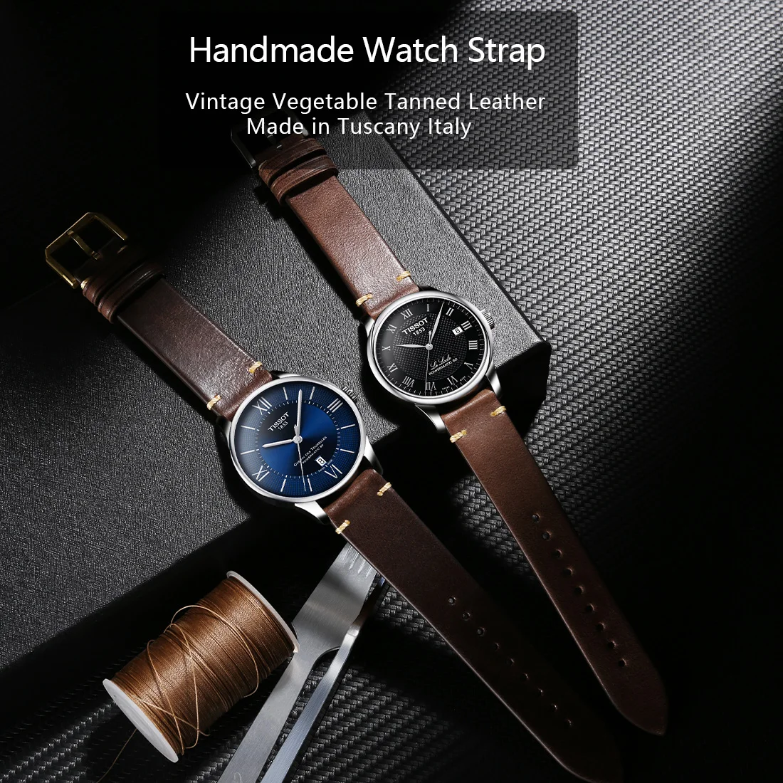 Top Brand SmartWatch Band Watchband Handmade Leather Strap Bracelet For HUAWEI Galaxy Amazfit GTR Tissot Casio Watch Bands