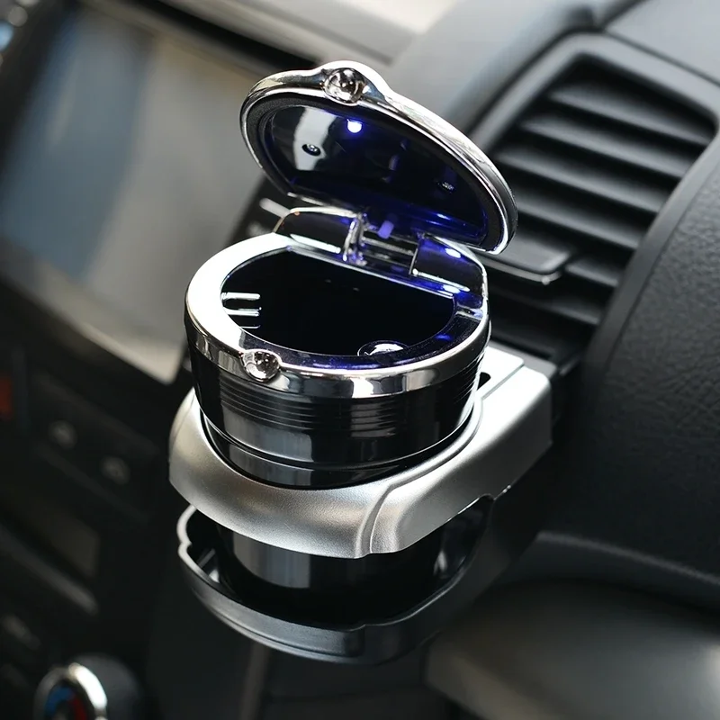 

With Led Lights car Logo Creative Personality ashtray Creative cigarette dustbin For DAF xf cf lf van Auto Accessories
