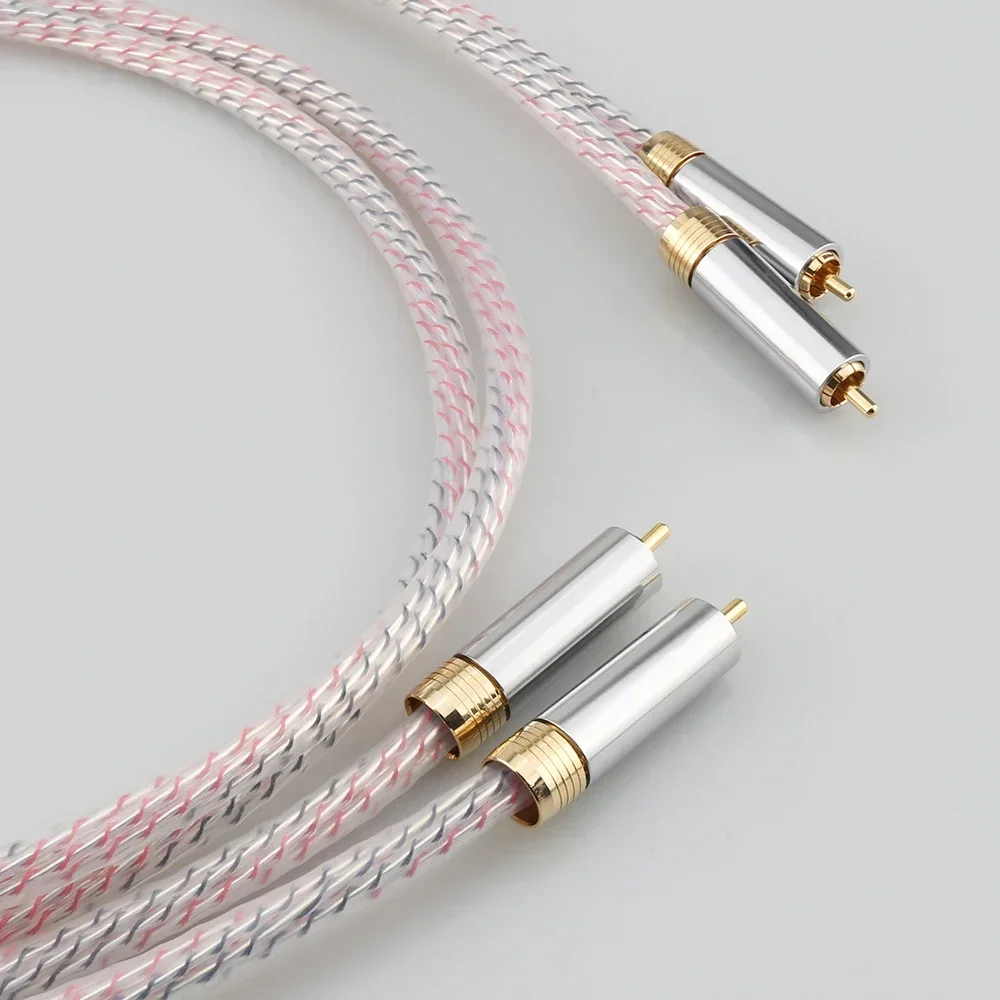 Pair Nordost Valhalla 7N silver plated audio RCA interconnect cable with Gold Plated RCA plug connector