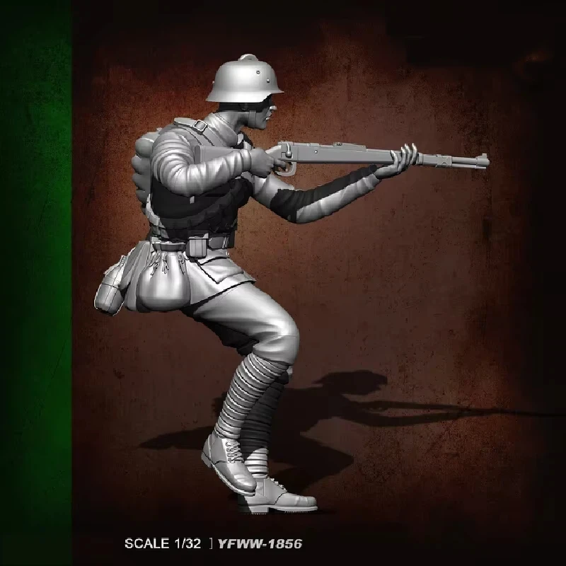 

1/32 Resin Model Figure Shooting Soldiers Gk Micro Miniature 3d Printed White Model Toy Unassembled And Unpainted Kit