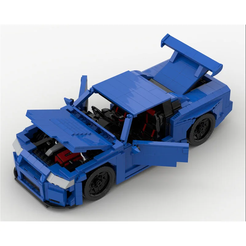 

MOC-171766 New Urban Sports GTR R34 Supercar Racing Building Block Model, 1276 Parts, Birthday Toy Gift for Boys and Children