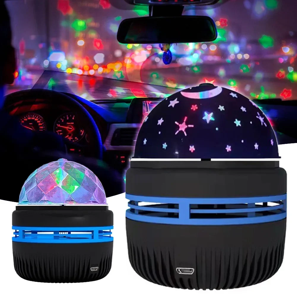 Star Projector Lamp Usb Powered Colorful Rotating Magical Ball Light Car Atmosphere Lamp Bar Disco DJ KTV Party Stage Light