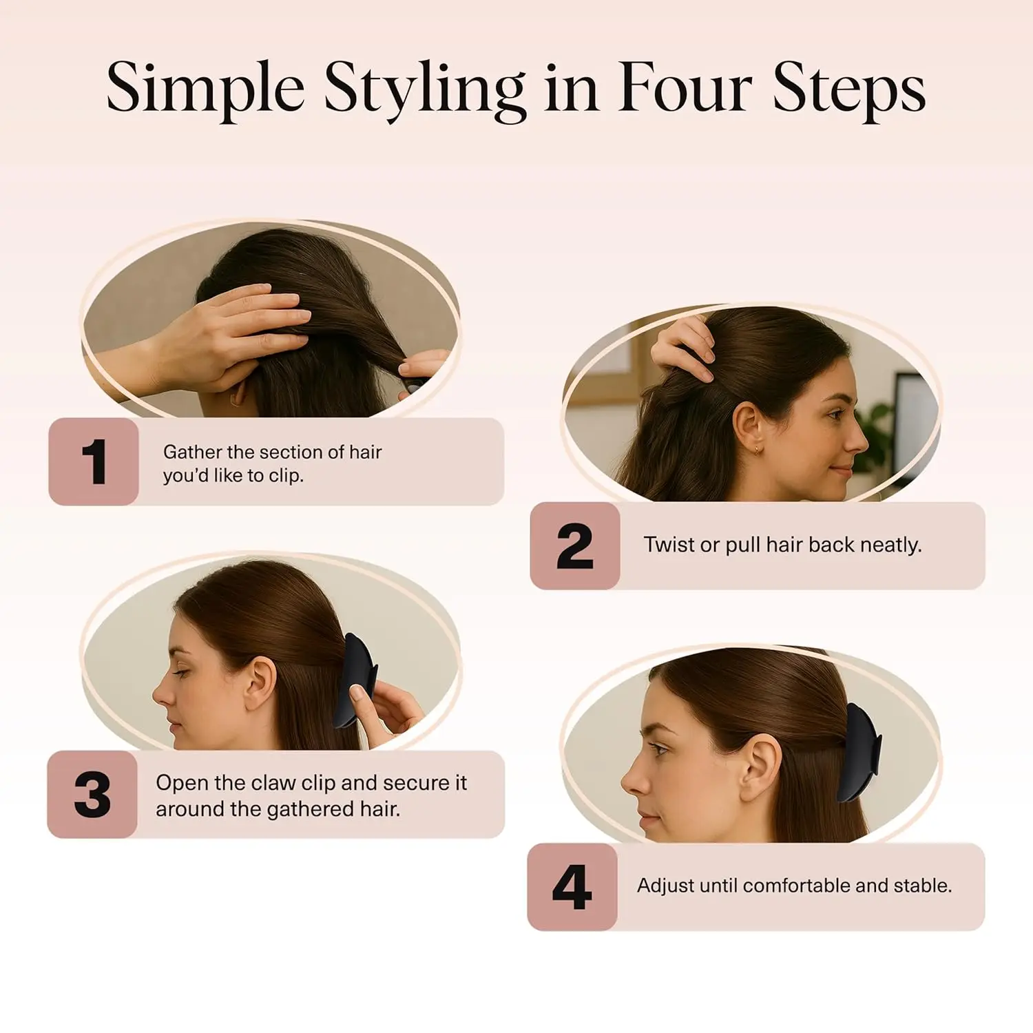 1/4 قطعة مشابك شعر جامبو محايدة غير لامعة رائعة لأوبدو ، تصفيفة الشعر نصف حتى ، هدايا مثالية للنساء إكسسوارات شعر قوية غير قابلة للانزلاق #5