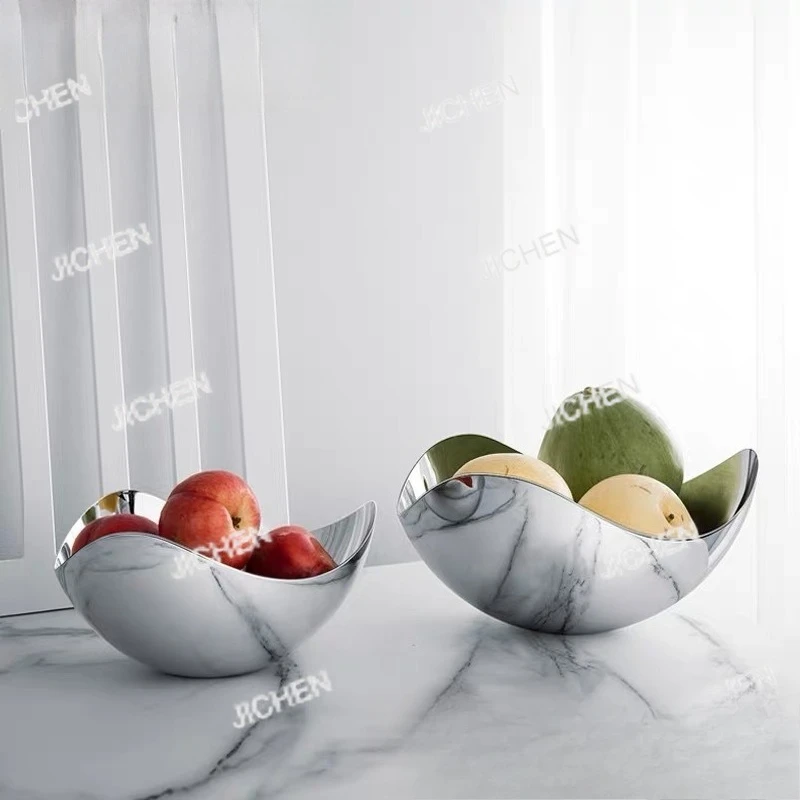

Nordic ins wind stainless steel large fruit plate fruit pocket living room home pendulum fruit and vegetable simple and simple l