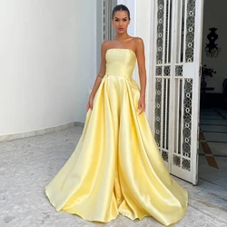 Thinyfull 2024 A-Line Prom Evening Dresses Saudi Arabia Strapless Long Party Dress Women Night Cocktail Prom Gowns Plus Size