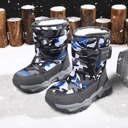 2025, Winter-Kinderschuhe, Plüsch, wasserdichter Stoff, rutschfeste Mädchenschuhe, Gummisohle, Schneestiefel, modische warme Outdoor-Stiefel