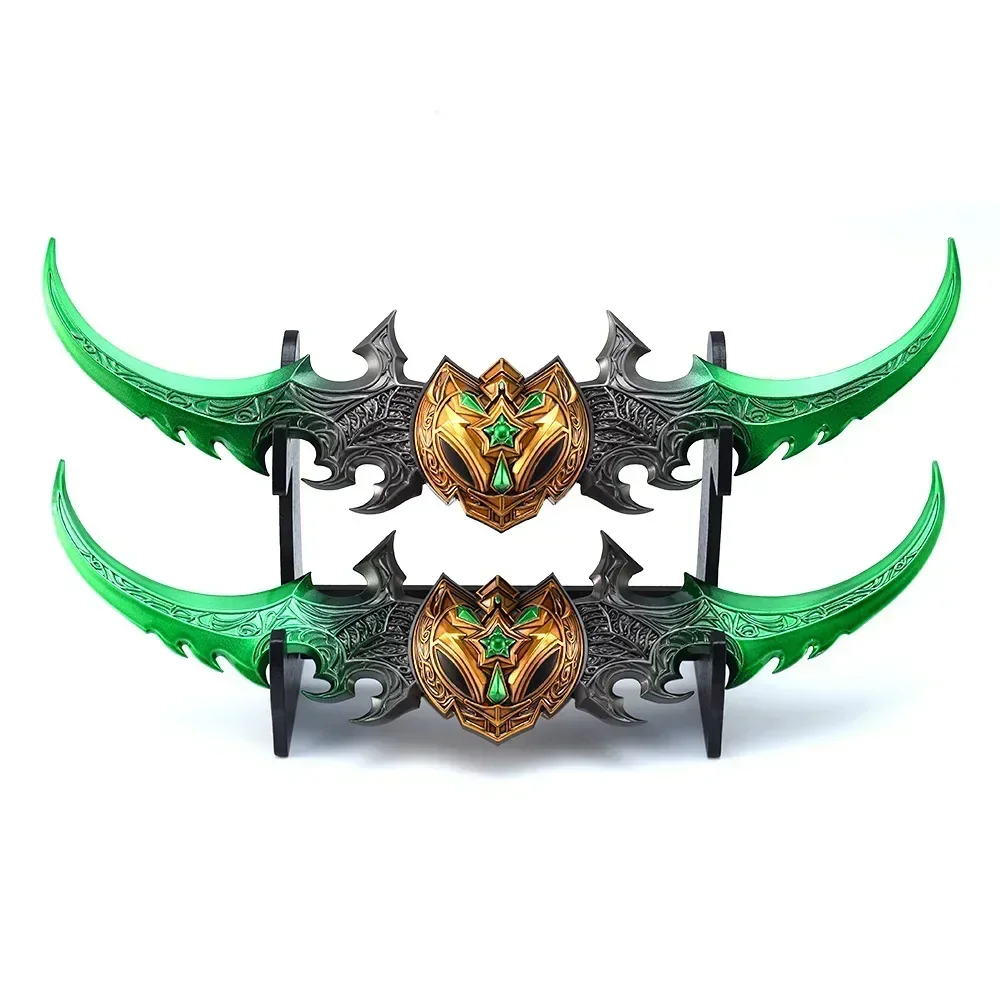 29cm Welt von Warcraft Waffe Warglaive von Azzinoth Illidan Azeroth 29cm Metall Anime Spiel ungeschnittene Waffe Modell Handwerk Geschenk Spielzeug