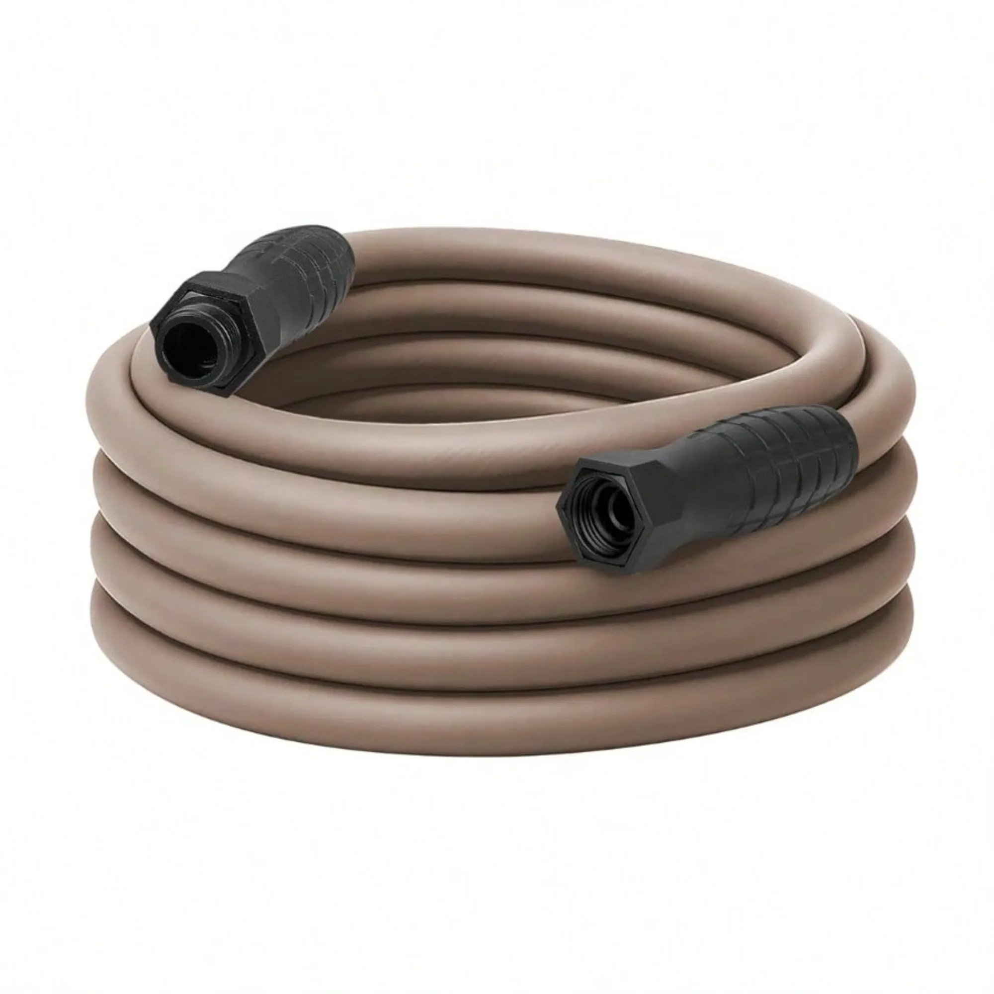

From Garden Hose, 5/8" x 25', Brown Mulch Male and female rotating handle connections - Hose and grip rotate independently