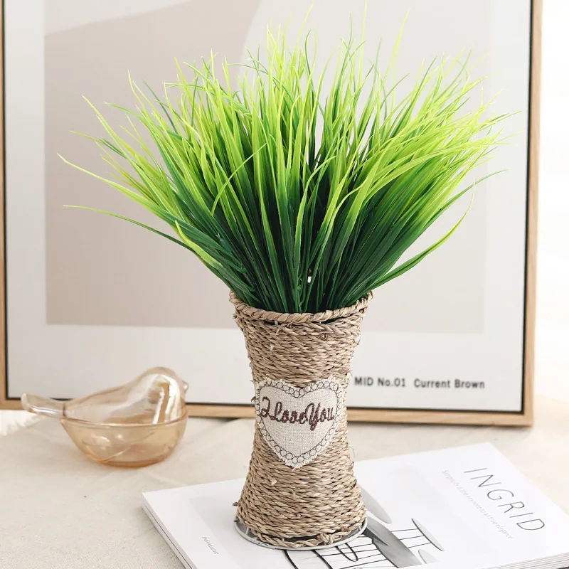 3pc Artificial Plants Plastic Grass For Wedding Home Decoration Garden Indoor Outdoor Christmas Decor Fake Plant DIY Arrangement