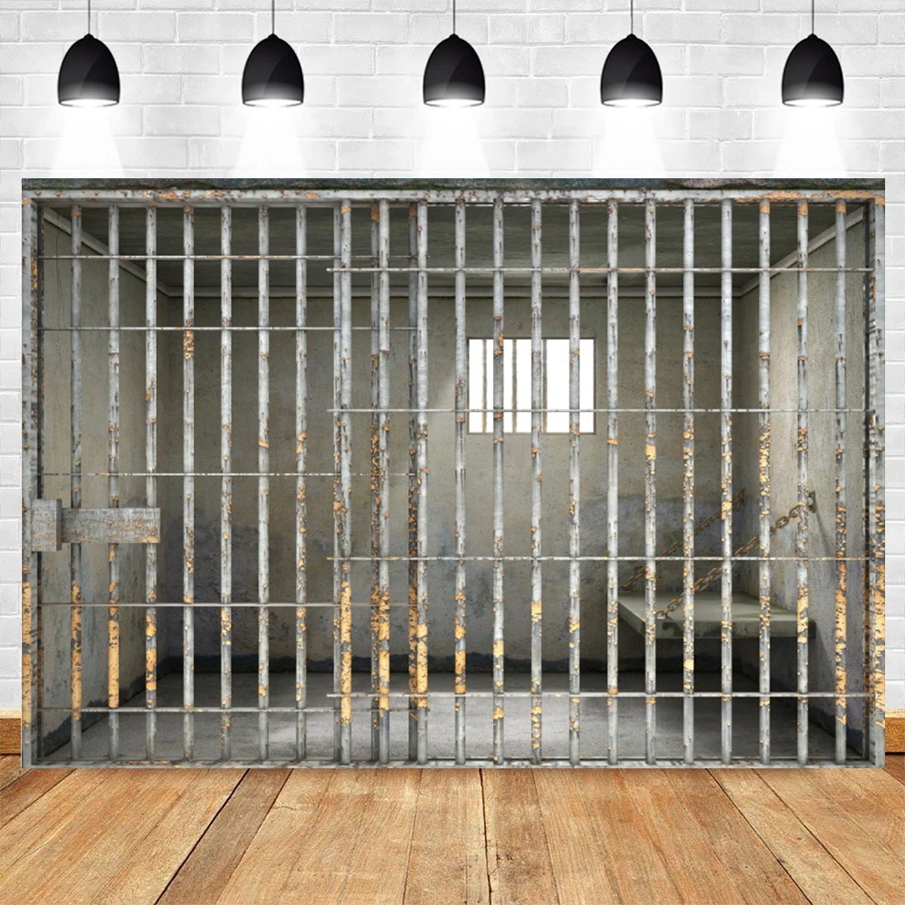 Prison Cell Room Scene Photography Backdrop Dark Jail Cell Movie Shooting Portrait Photographic Background Photo Studio Props