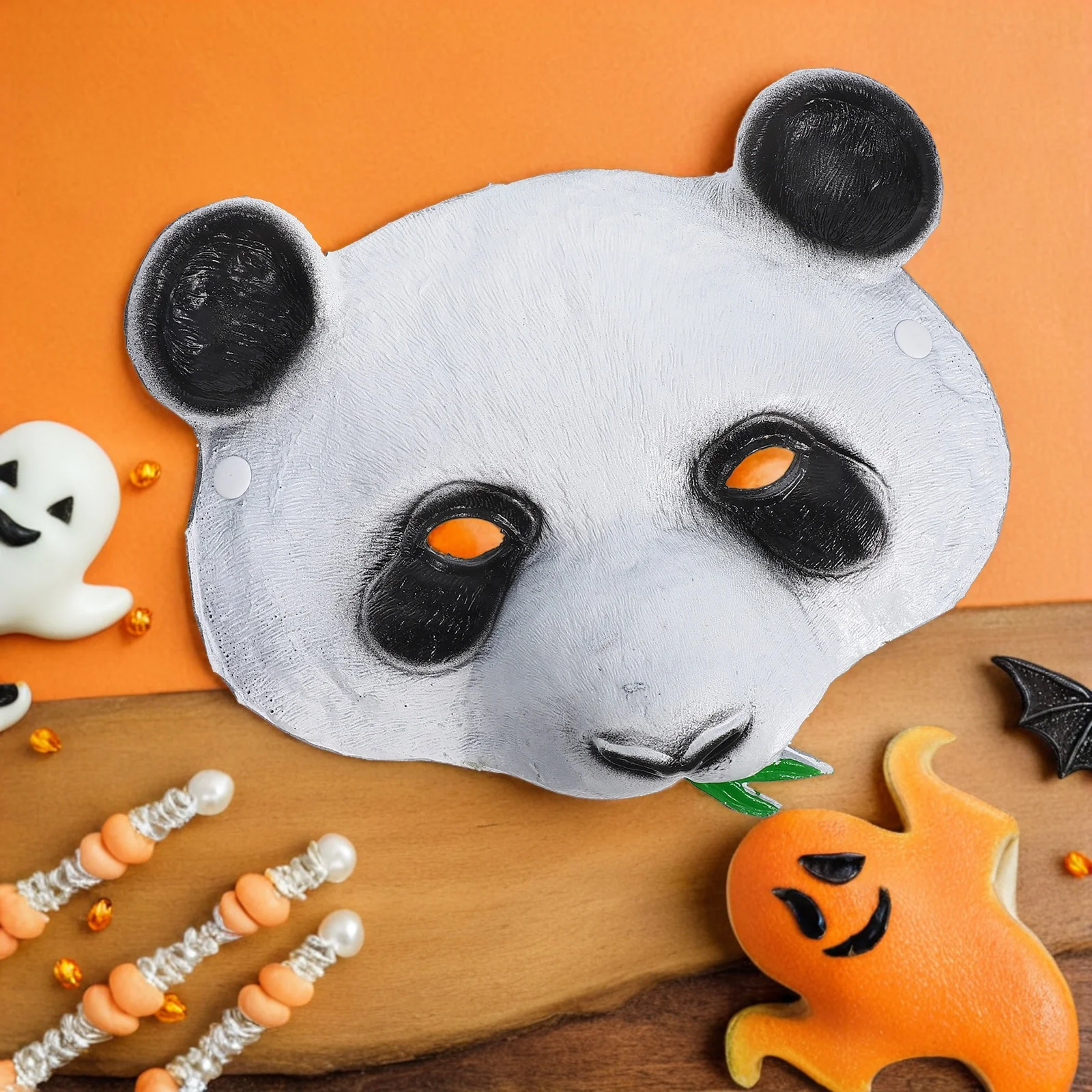 قناع الباندا على شكل حيوان إكسسوار أزياء واقعي من مادة البولي يوريثان مريح ومسامي لحفلات الهالوين التنكرية وحفلات الكرنفال
