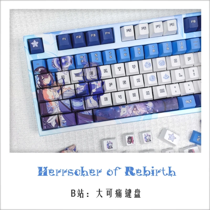 

Honkai Impact 3 Seele Herrscher of Rebirth 128Pcs Mechanical Keycaps Ergonomic Universal Replacement Keyboard Key Cap Accessory