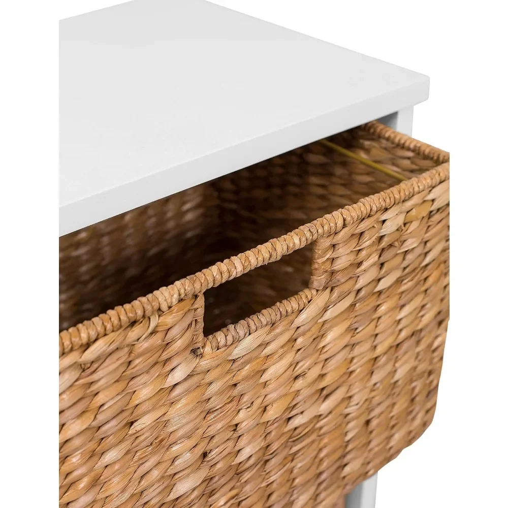 Seagrass 2 Tier File Cubby Cabinet-mobili di stoccaggio verticali, decorazioni per ufficio, archiviazione di scatole Decorative per la casa-legno naturale