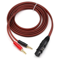 XLR To Banana Speaker Cable,XLR 3 Pin Dual Banana Plugs Audio Cable, Gold-Plated 4Mm Plug To XLR3 Pro Hifi