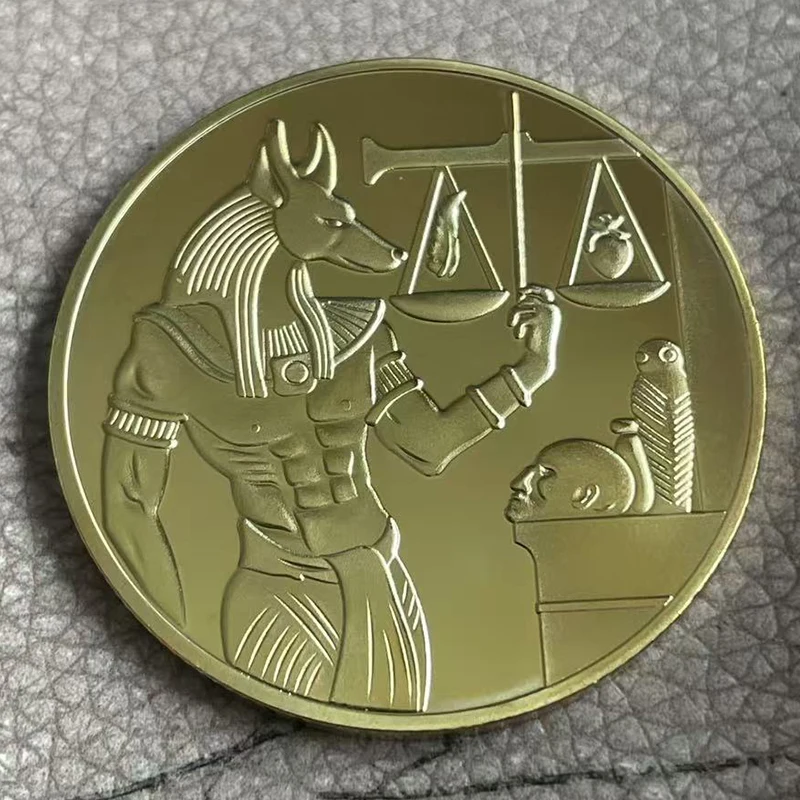 الفرعون المصري القديم عملة تذكارية الكلب رئيس أنوبيس عملة فضية تذكارية عملة الأعمال #5