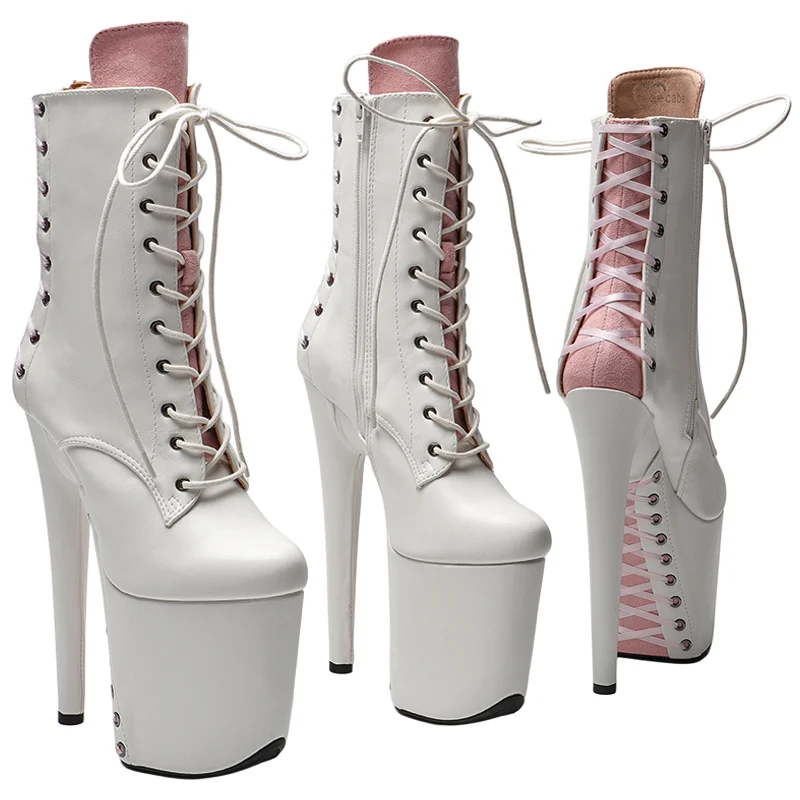 

Leecabe 20CM/8inches Matte PU Upper mix color Trend fashion High Heel platform stripper heel Pole Dance boots