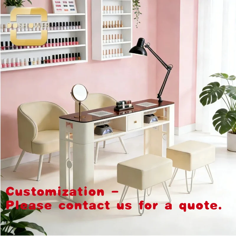 

Customize.Custom Color and Style Modern Marble Manicure Table Integrated Noiseless Nail Dust Collector Nail Art and N