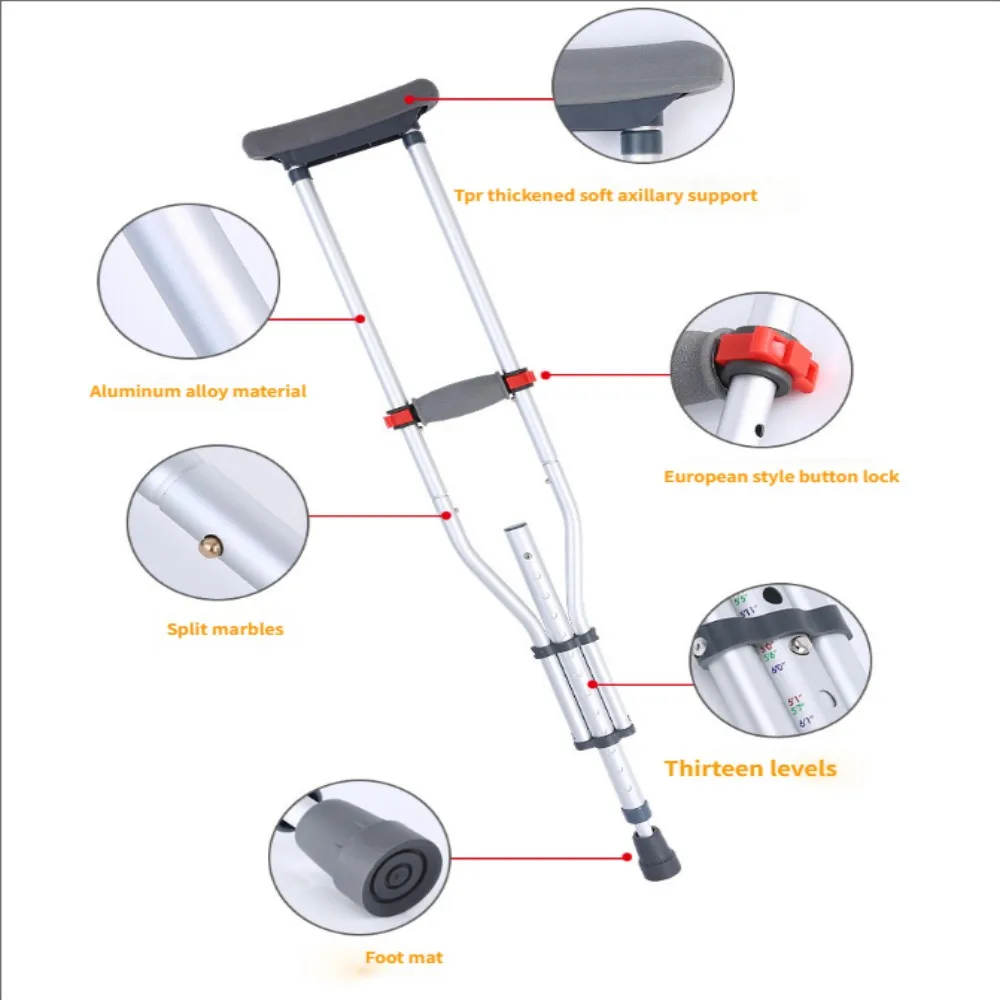 

Съемные складные костыли для подмышек из алюминиевого сплава, костыль для подмышек, трость для пожилых людей с ограниченными возможностями, дорожные костыли для ходьбы