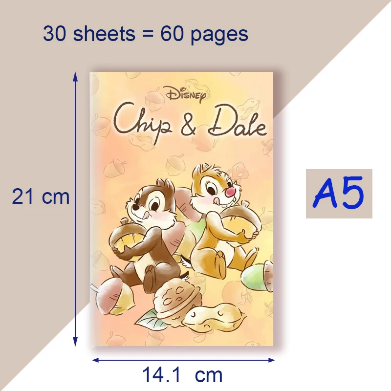 A5 Notebook - Chip n\' Dale Baby - Disney Cartoon Character - Writing Note Book Drawing Pattern Birthday Gift Stationery Supplie