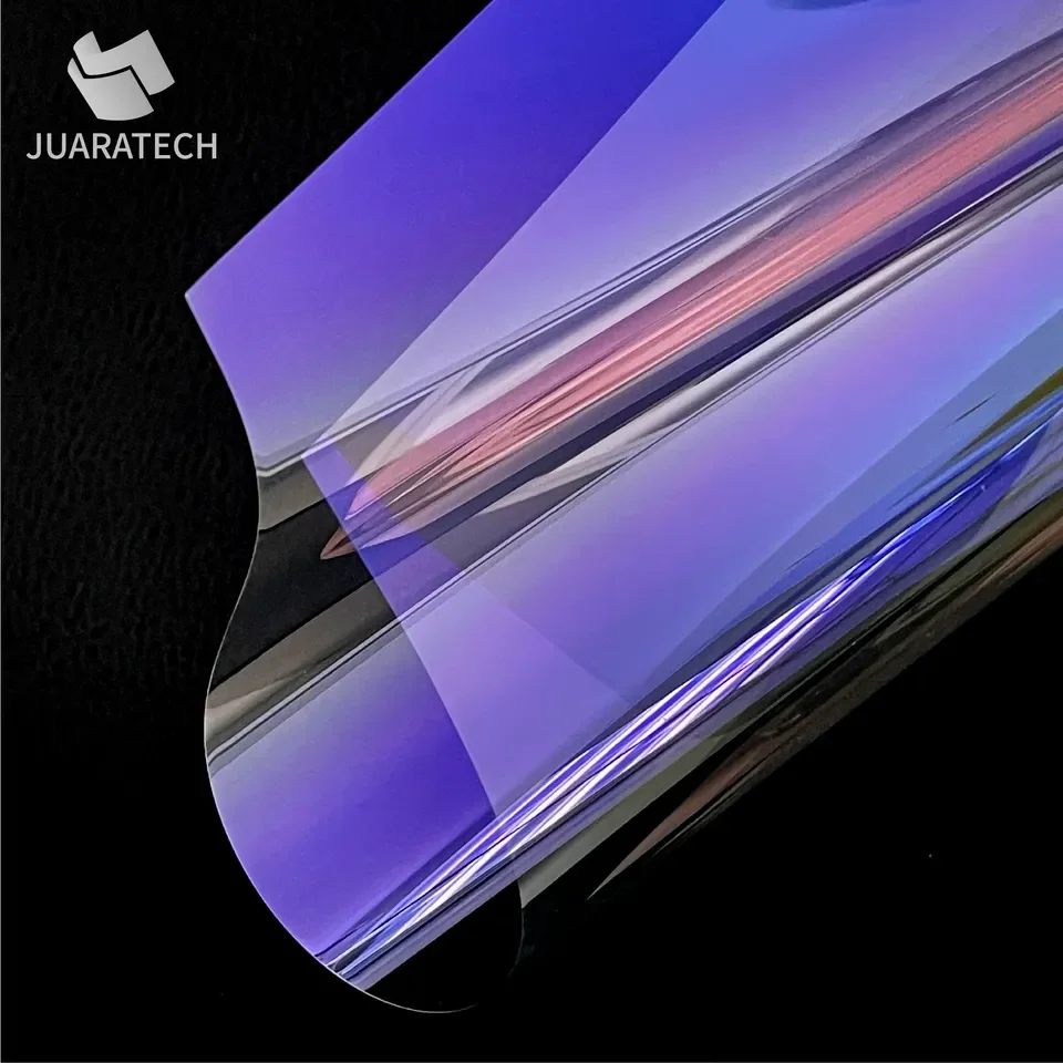 

HOT Bright Rainbow Color Changing Chameleon Blue Car Tint Vinyl Film 82% VLT