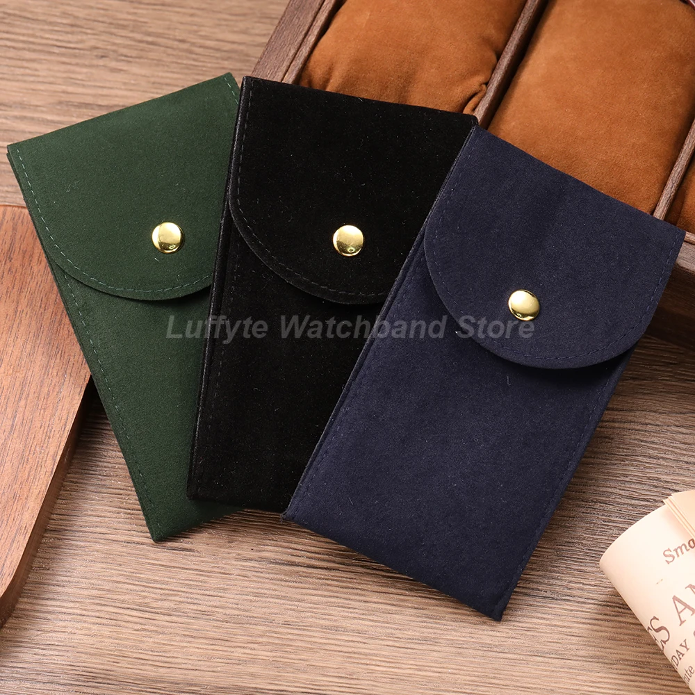 2pcs Portable Flannelette Dust Protect Watch Storage Bag Snap Watch Protection Bag New Watch Boxes Case Watches Pouch