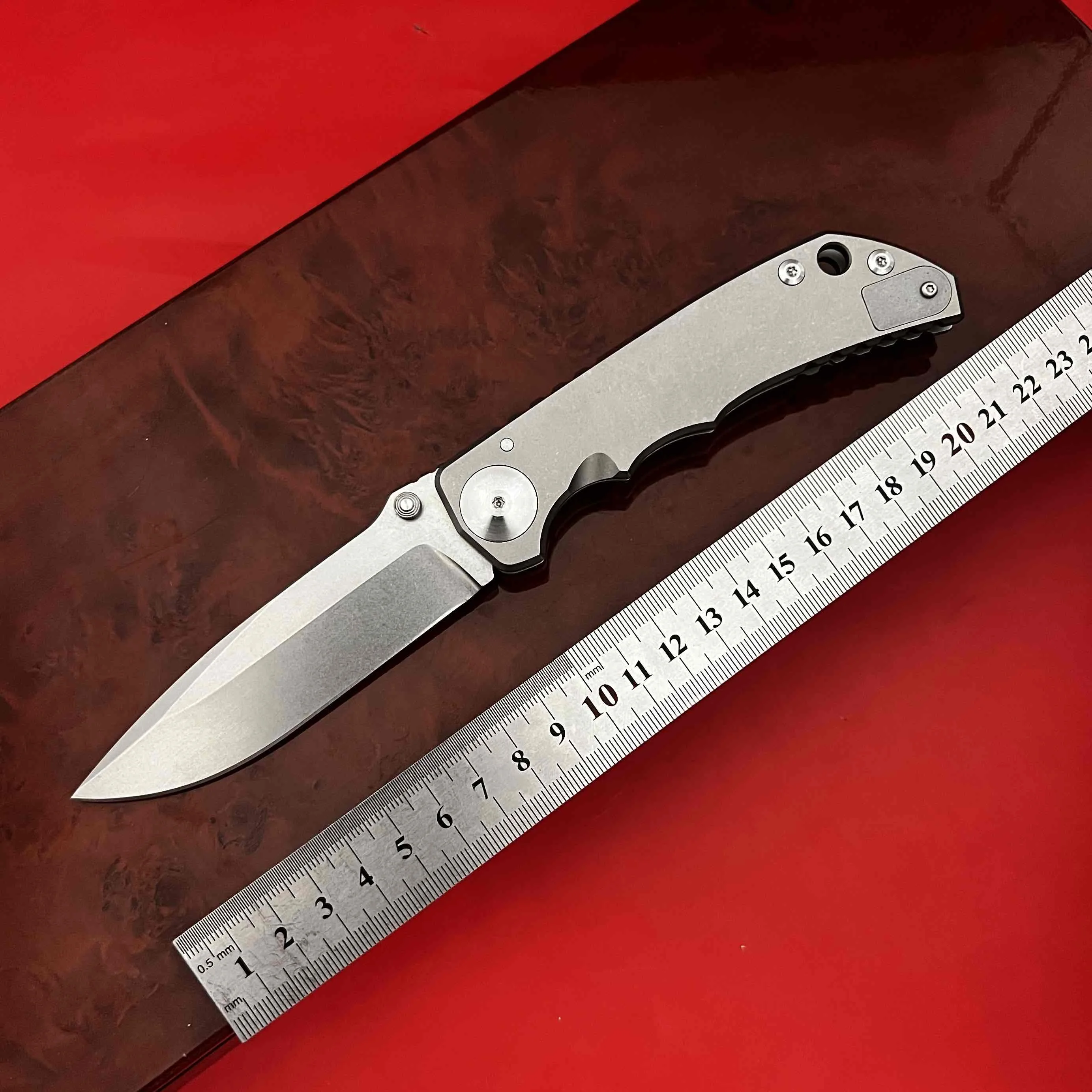 Nueva hoja de acero 14c28N, mango de titanio, cuchillo de bolsillo táctico con rodamiento de cerámica, herramienta EDC para acampar y cazar al aire libre, cuchillo plegable