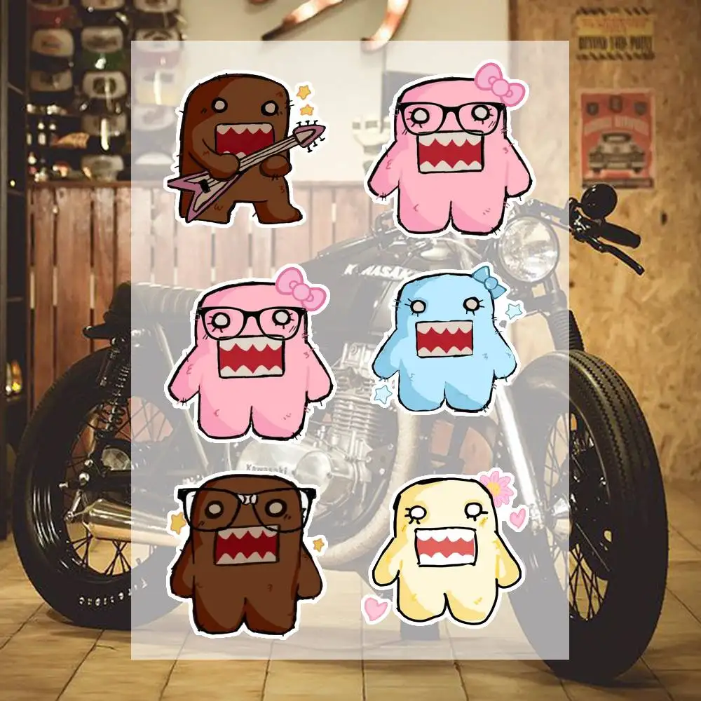 Y2K Kawaii Square Plush Domo Monster Car Decal Motorcycle Stickers for Car Modification Motorcycle Fuel Tank Helmet Decor