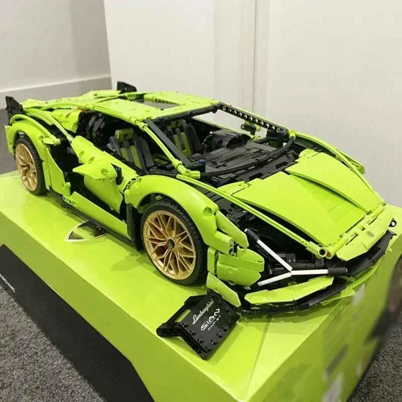 3696PCS Champagne Lambo Technical Car Fit 42115 SIAN Roadster Model FK937 Kit Model Building Blocks Toys Kids Christmas Gifts