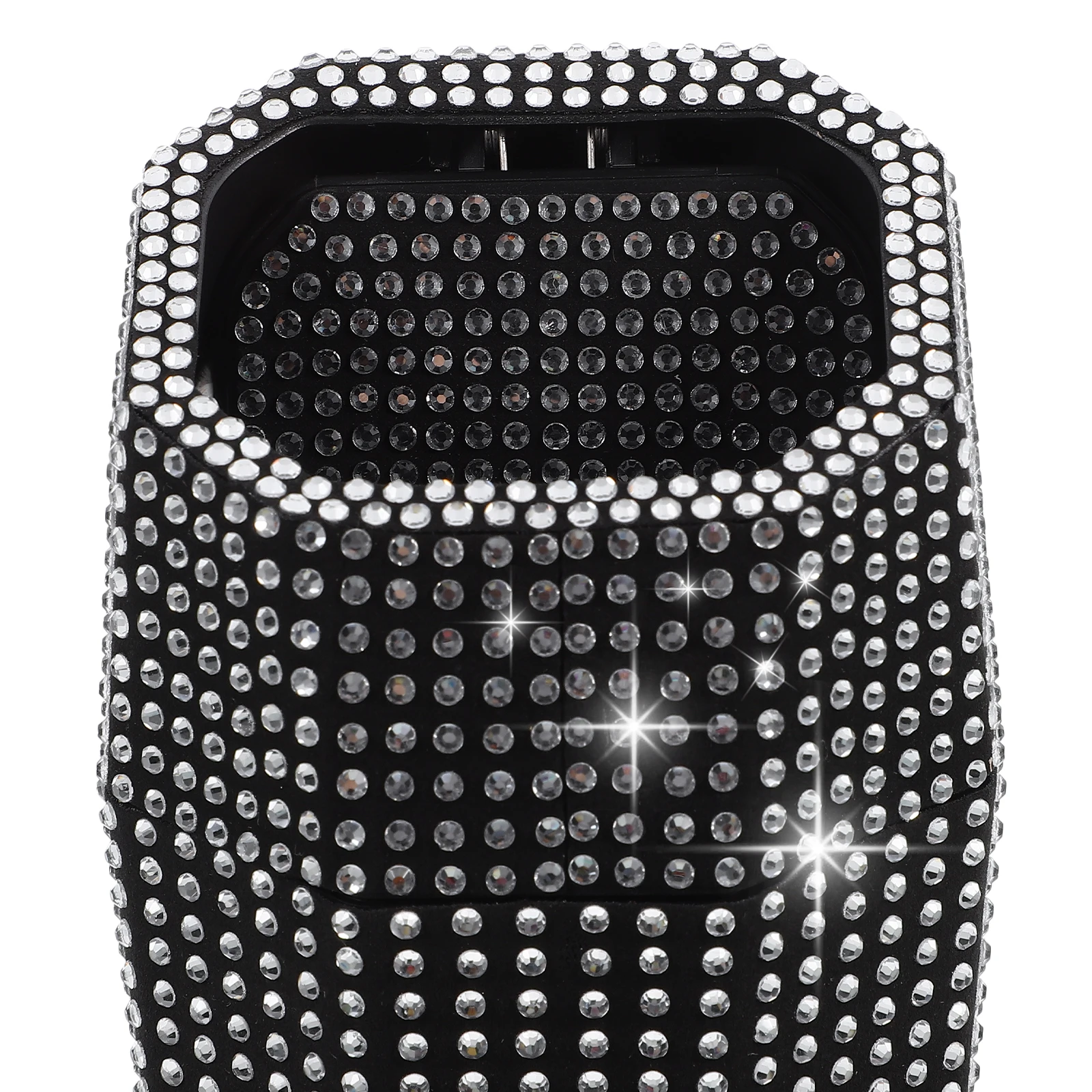 

Bling Can For Women Sturdy Rhinestone Auto Garbage Bin Cup Holder Organizer Small Trash Cans With Lid Car Accessories Trash Can