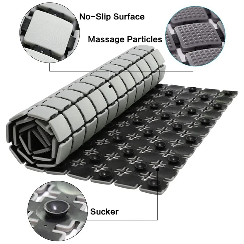 

ХОРОШИЙ нескользящий массажный коврик для ванны, нескользящий коврик для душа большого размера с присосками и сливными отверстиями, коврик для ванны для ванны