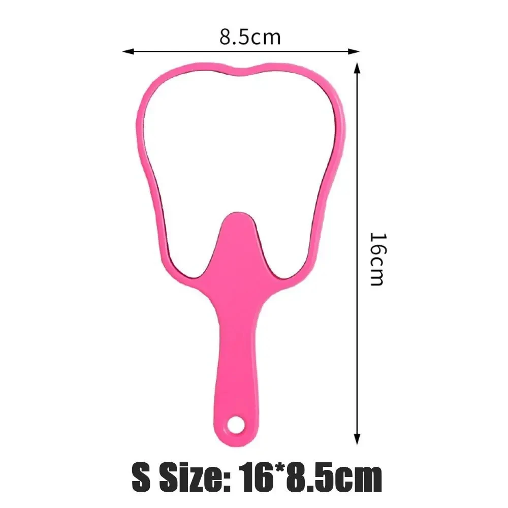 Tooth Shaped Handheld Mirror Cute Makeup Mirror Hand Held Dental Mirrors With Handle High Definition Makeup Mirror Hand Mirror