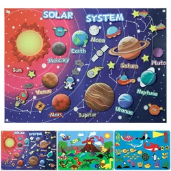 Felt Story Board Solar System Felt Story Board Kit Reusable Felt Board Sea-life Story Interactive Toy Wall Hanging Gift for Kids