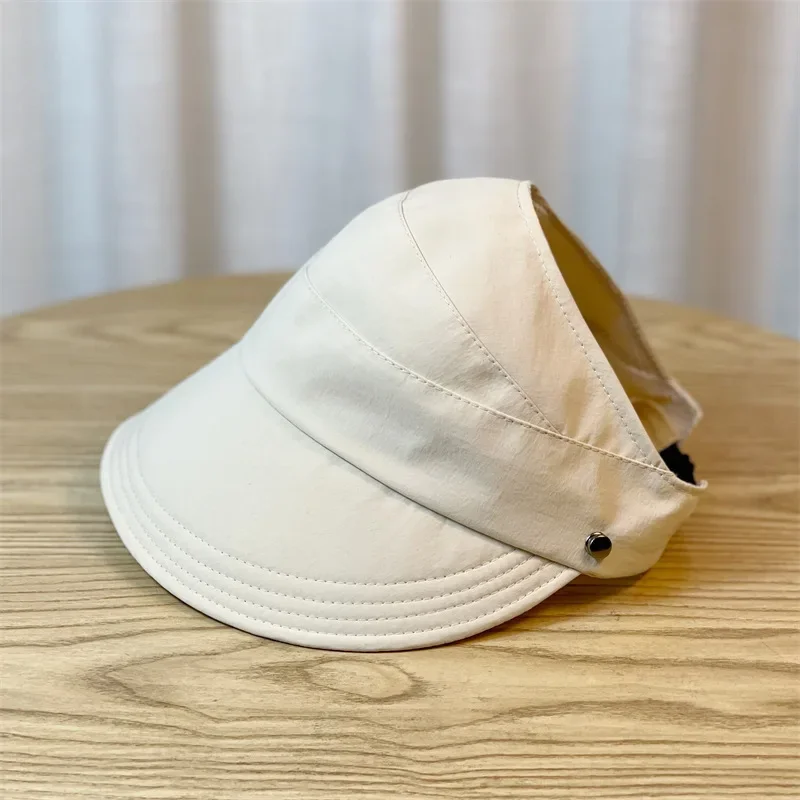 Women's Foldable Sunhat Summer Outdoor Beach Fisherman Hat Sunscreen UV Protection Cap Adjustable Cotton Wide Brim Bucket Caps image 4